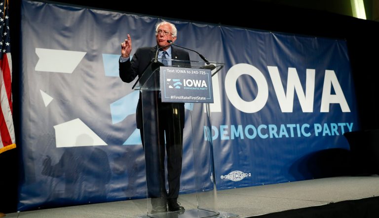 Democratic presidential candidate Bernie Sanders speaks during the Iowa Democratic Party's Hall of Fame Celebration, Sunday, June 9, 2019, in Cedar Rapids, Iowa. 