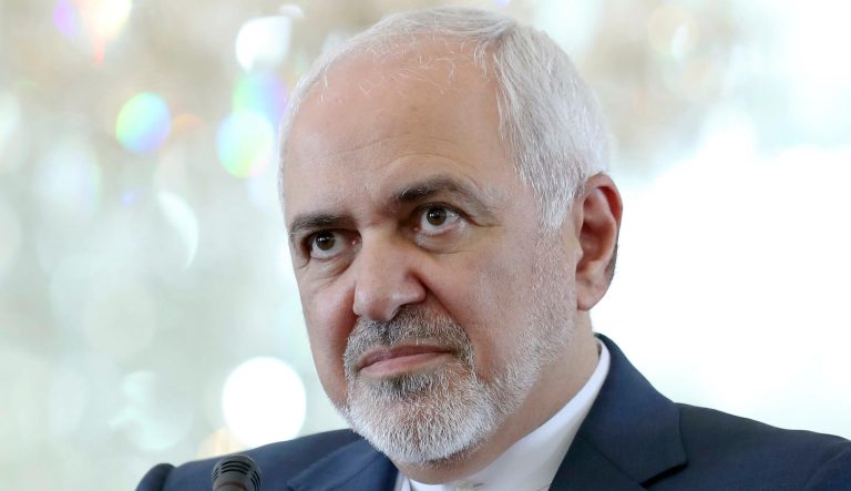 In this June 10, 2019 photo, Iranian Foreign Minister Mohammad Javad Zarif speaks during a press conference with his German counterpart Heiko Maas after their talks in Tehran, Iran.
