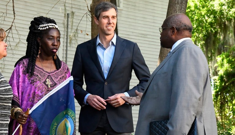 Former Texas Congressman Beto O'Rourke tours monuments to slave and civil rights leaders before a town hall meeting with members of the Gullah/Geechee Nation Friday, June 14, 2019 in Beaufort, S.C. In South Carolina on Friday, the Democratic presidential candidate and former Texas congressman met with leaders of the Gullah/Geechee Nation, a culture of slave descendants along the Southeast coast.