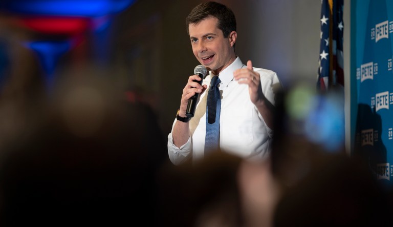 Democratic presidential candidate Mayor Pete Buttigieg speaks at a grassroots event on Friday, June 14, 2019, in Alexandria, Va.