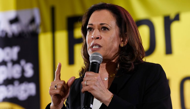 Democratic presidential candidate Sen. Kamala Harris, D-Calif., speaks at the Poor People's Moral Action Congress presidential forum in Washington, Monday, June 17, 2019. 