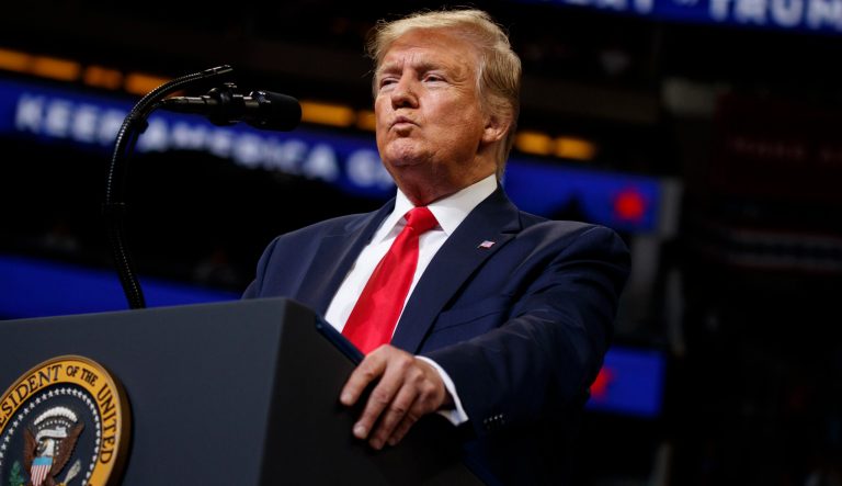 President Donald Trump speaks during his re-election kickoff rally at the Amway Center, Tuesday, June 18, 2019, in Orlando, Fla. 