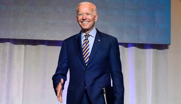 Former Vice President Joe Biden arrives on stage at the South Carolina Democratic Party convention, Saturday, June 22, 2019 in Columbia, S.C.. 