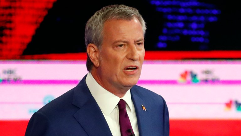 Democratic presidential candidate New York City Mayor Bill de Blasio.
