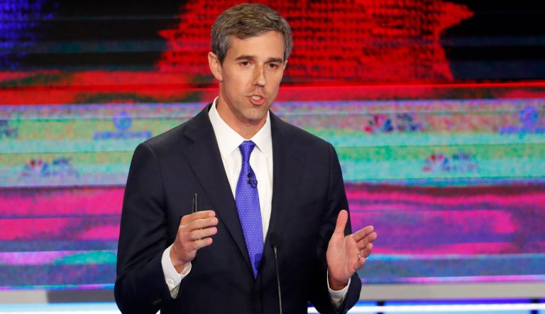 Democratic presidential candidate former Rep. Beto O'Rourke, D-TX, speaks during the Democratic primary debate hosted by NBC News at the Adrienne Arsht Center for the Performing Art, Wednesday, June 26, 2019, in Miami. 