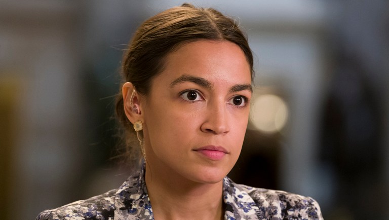 Rep. Alexandria Ocasio-Cortez, D-N.Y., prepares to do a television interview on Capitol Hill, Thursday, June 27, 2019 in Washington. 