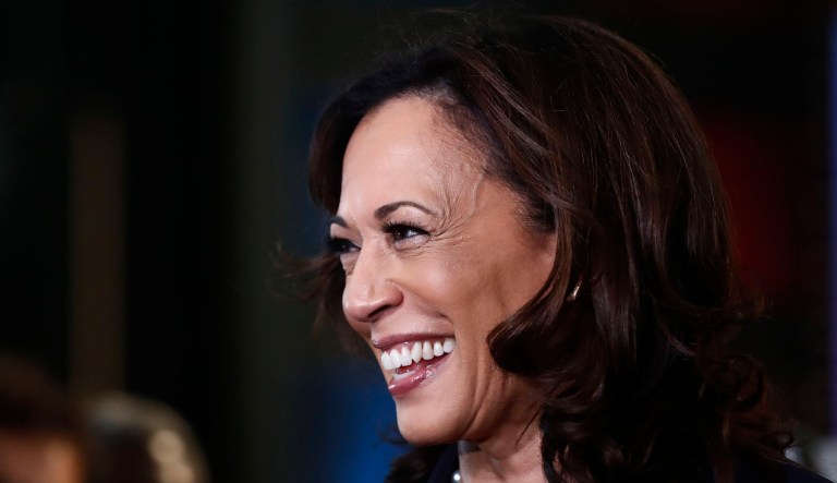 Democratic presidential candidate Sen. Kamala Harris, D-Calif., listens to questions after the Democratic primary debate hosted by NBC News at the Adrienne Arsht Center for the Performing Arts in Miami.