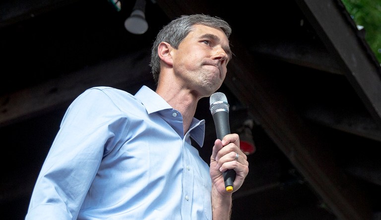Democratic presidential candidate Beto O'Rourke speaks during a campaign rally in Austin, Texas.