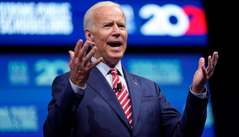 Democratic presidential candidate and former vice president Joe Biden speaks during the National Education Association Strong Public Schools Presidential Forum Friday, July 5, 2019, in Houston. 