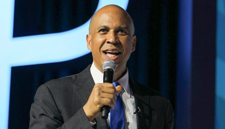 Sen. Cory Booker, D-New Jersey, speaks at an event.