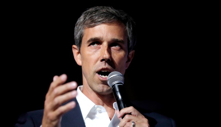 Democratic presidential candidate Beto O'Rourke speaks at an event.