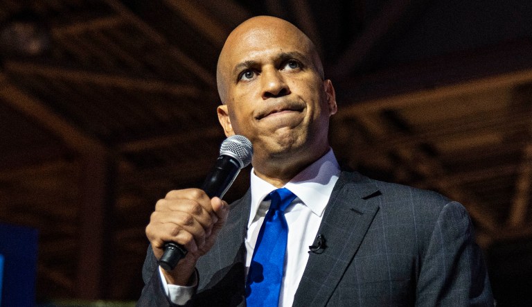 Democratic presidential candidate, Sen. Cory Booker, D-New Jersey, is seen.