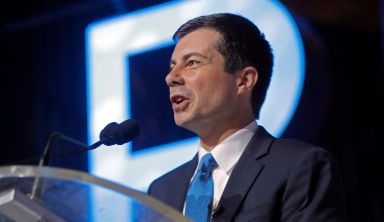 Democratic presidential candidate, South Bend, Indiana, Mayor Pete Buttigieg, speaks at the 25th Essence Festival in New Orleans, Sunday, July 7, 2019. 
