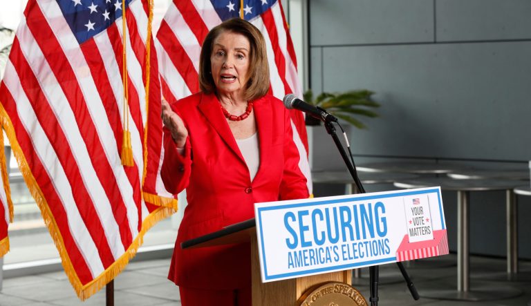 House Speaker Nancy Pelosi speaks during a news conference at the Federal Building in San Francisco on Monday, July 8, 2019. 