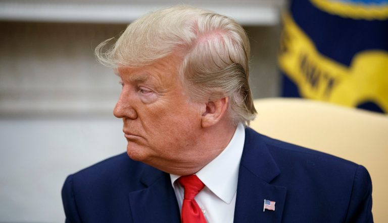 President Donald Trump during a meeting in the Oval Office of the White House, Tuesday, July 9, 2019, in Washington. 