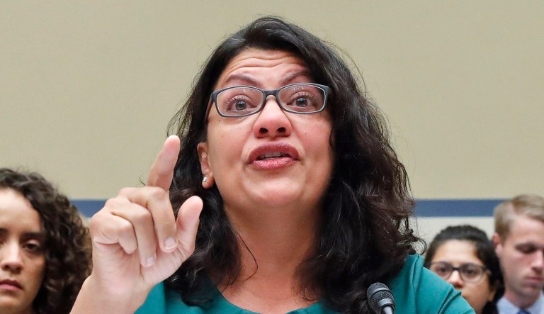 Rep. Rashida Tlaib, D-Michigan, speaks at a hearing.