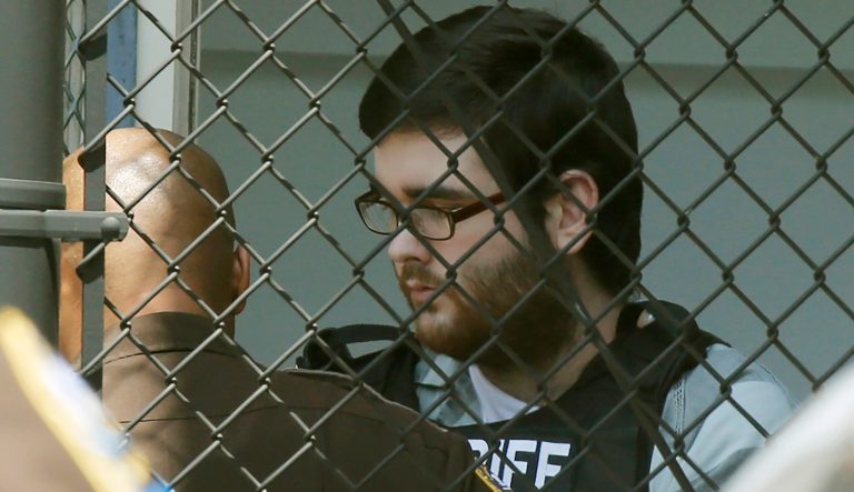 James Alex Fields Jr., is led out of General District Court courthouse after his sentencing on state charges, Monday, July 15, 2019, in Charlottesville, Va. 
