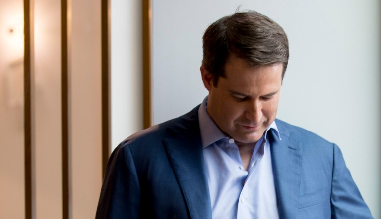 Democratic presidential candidate Rep. Seth Moulton, D-Massachusetts, poses for a portrait.