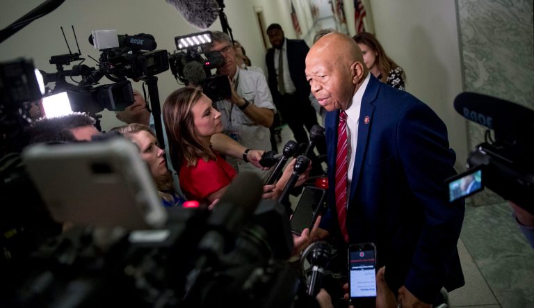 House Committee on Oversight and Reform Chairman Rep. Elijah Cummings, D-Md., speaks to members of the media on Capitol Hill in Washington, Thursday, July 18, 2019. 