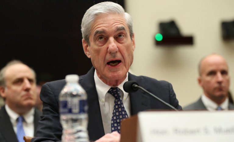 Former special counsel Robert Mueller, accompanied by his top aide in the investigation Aaron Zebley, testifies before the House Judiciary Committee hearing on his report on Russian election interference, on Capitol Hill, in Washington, Wednesday, July 24, 2019. 