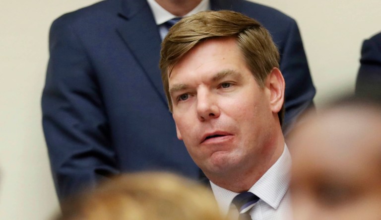 Rep. Eric Swalwell, D-California, asks questions to former special counsel Robert Mueller, as he testifies before the House Judiciary Committee hearing on his report on Russian election interference in Washington.