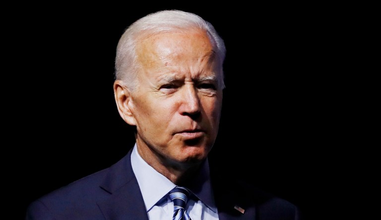 Democratic presidential candidate former Vice President Joe Biden speaks at an event.