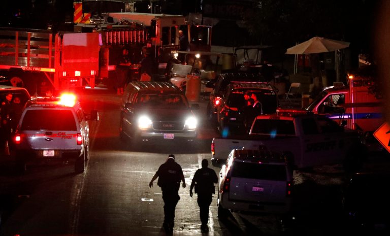 Law enforcement works at the scene of a deadly shooting at the Gilroy Garlic Festival along Miller Ave in Gilroy, Calif., on Sunday, July 28, 2019. 