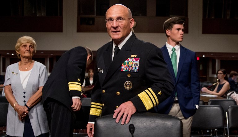 Michael Gilday arrives for a Senate Armed Services Committee hearing on Capitol Hill in Washington, Wednesday, July 31, 2019. 