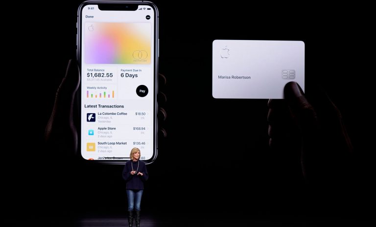 In this March 25, 2019 photo, Jennifer Bailey, vice president of Apple Pay, speaks about the Apple Card at the Steve Jobs Theater during an event to announce new products in Cupertino, Calif. 
