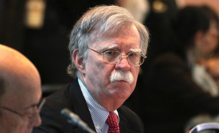 U.S. National security adviser John Bolton, attends a conference of more than 50 nations that largely support Venezuelan opposition leader Juan Guaido in Lima, Peru, Tuesday, Aug. 6, 2019. 
