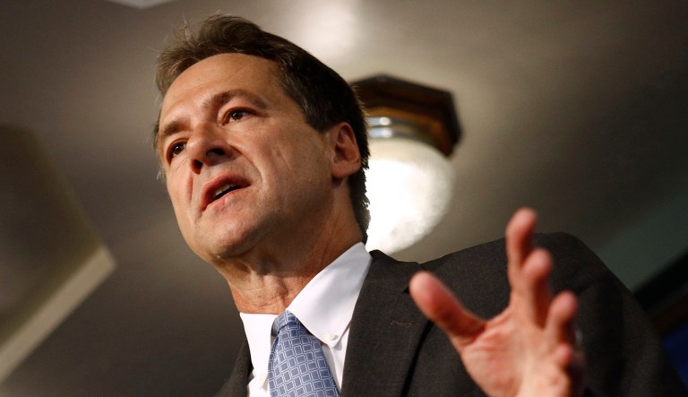 Democratic presidential candidate Montana Gov. Steve Bullock speaks.