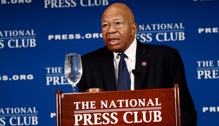 Rep. Elijah Cummings, D-Maryland, speaks during a luncheon at the National Press Club in Washington.