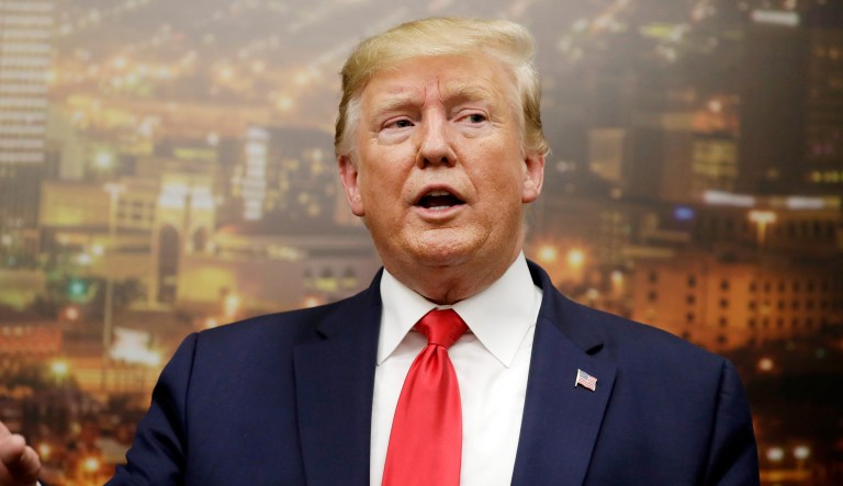 President Trump speaks to the media.