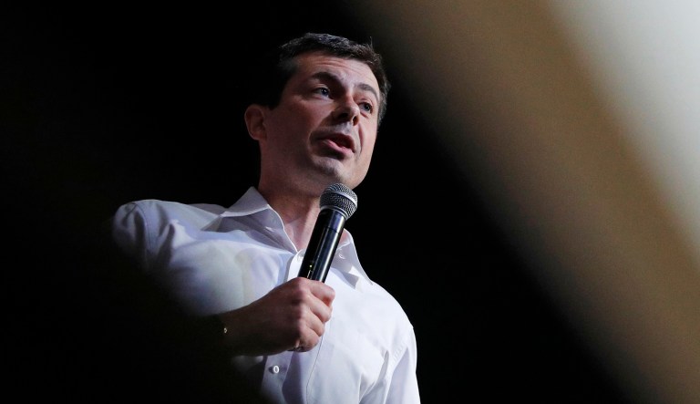Democratic presidential candidate South Bend, Indiana, Mayor Pete Buttigieg speaks at a campaign event.