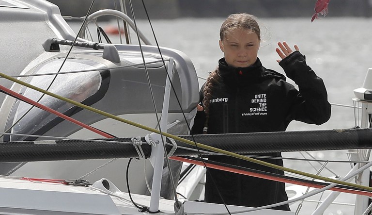 Captain of Greta Thunberg’s sailboat foils ‘zero emissions’ plans by flying to US