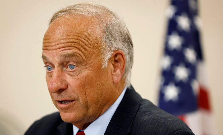 U.S. Rep. Steve King, R-Iowa, speaks during a town hall meeting, Tuesday, Aug. 13, 2019, in Boone, Iowa. 