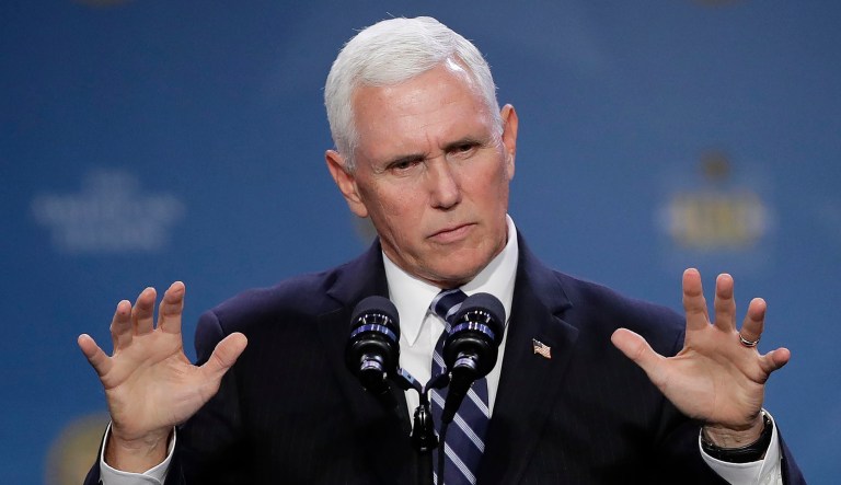 Vice President Mike Pence speaks at an event.