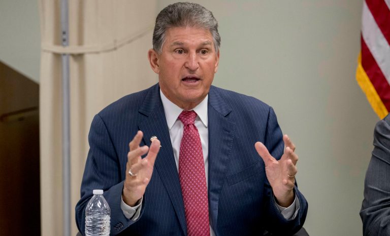 In this July 8, 2019 photo, Sen. Joe Manchin, D-W.Va., speaks at a roundtable at Cabell-Huntington Health Center in Huntington, W.Va. 