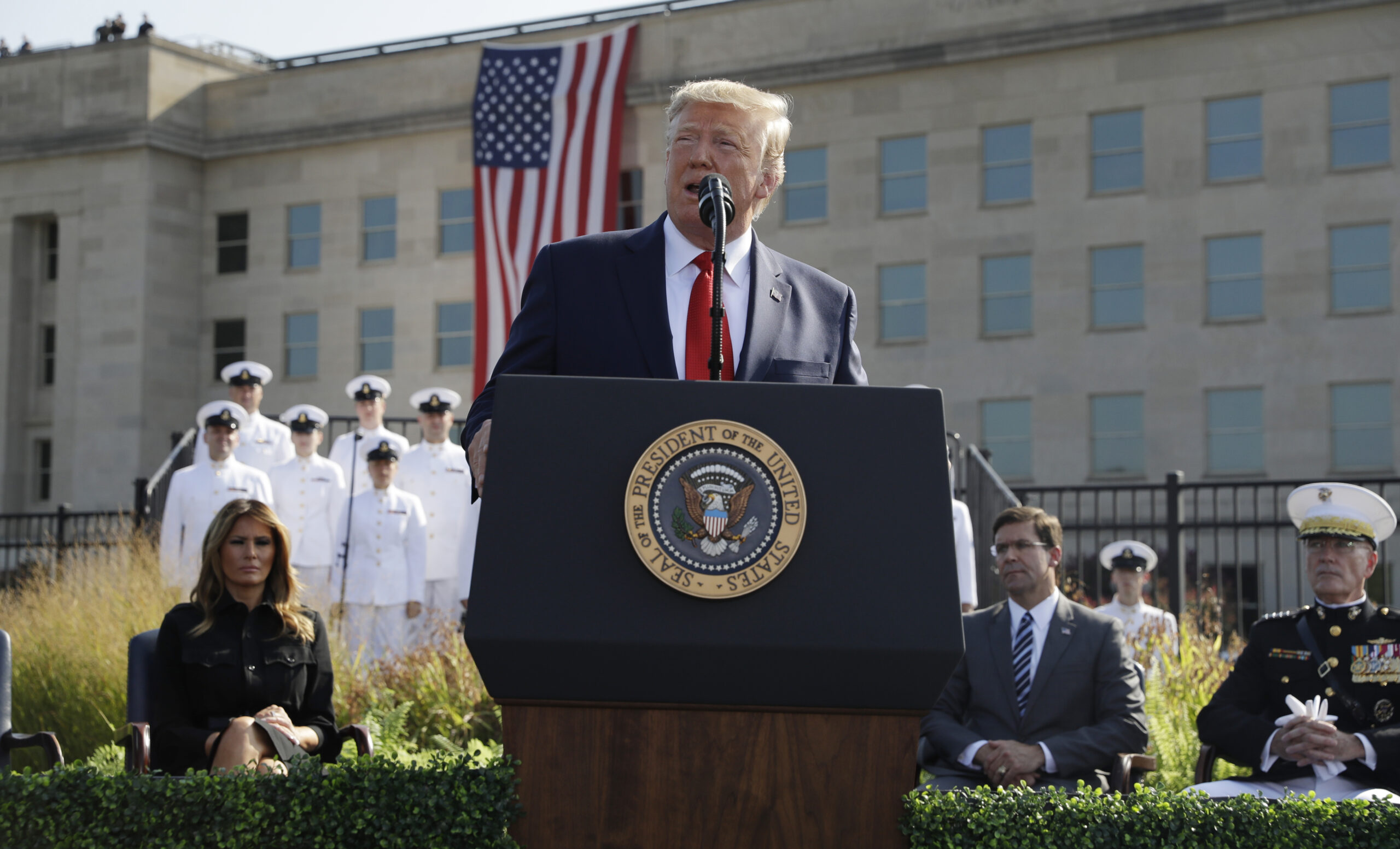 ‘I’m not even talking about nuclear power’: Trump issues threat to terrorists on 9/11 anniversary