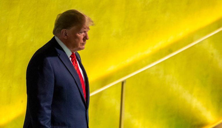 President Trump arrives to address the 74th session of the United Nations General Assembly at U.N. headquarters Tuesday, Sept. 24, 2019. 