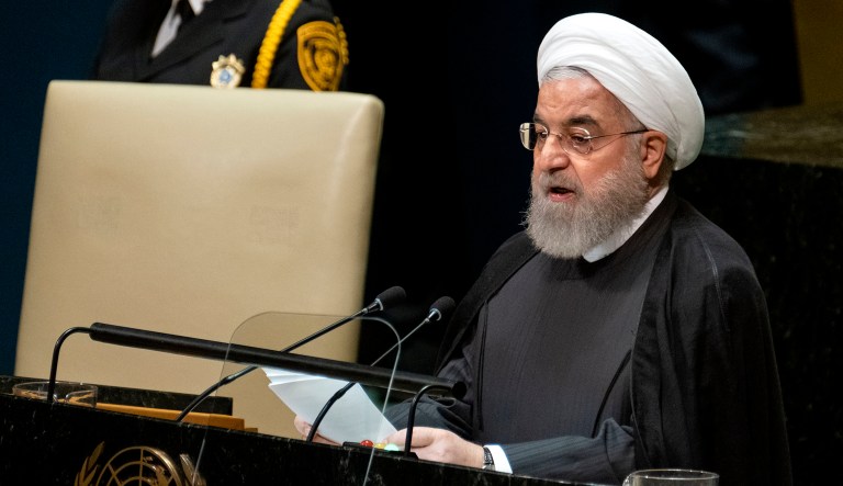 Hassan Rouhani is seen.