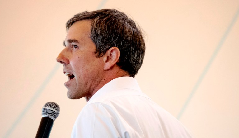 Democratic presidential candidate former Texas Rep. Beto O'Rourke is seen.