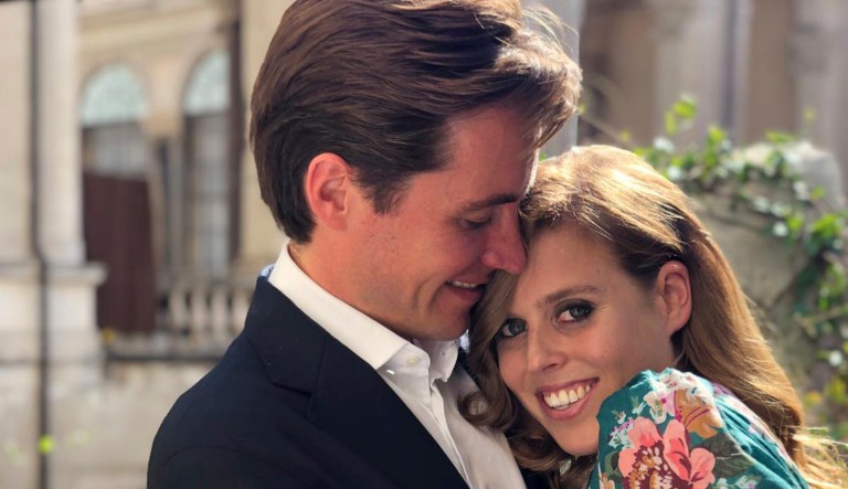 This undated photo released by Buckingham Palace shows Britain's Princess Beatrice and Edoardo Mapelli Mozzi, in Italy. 