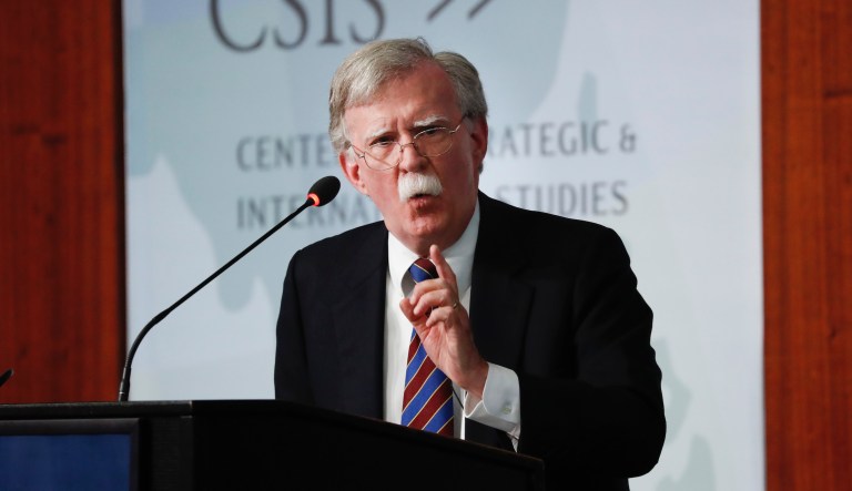 Former National security adviser John Bolton gestures while speaking at the Center for Strategic and International Studies in Washington, Monday, Sept. 30, 2019. 