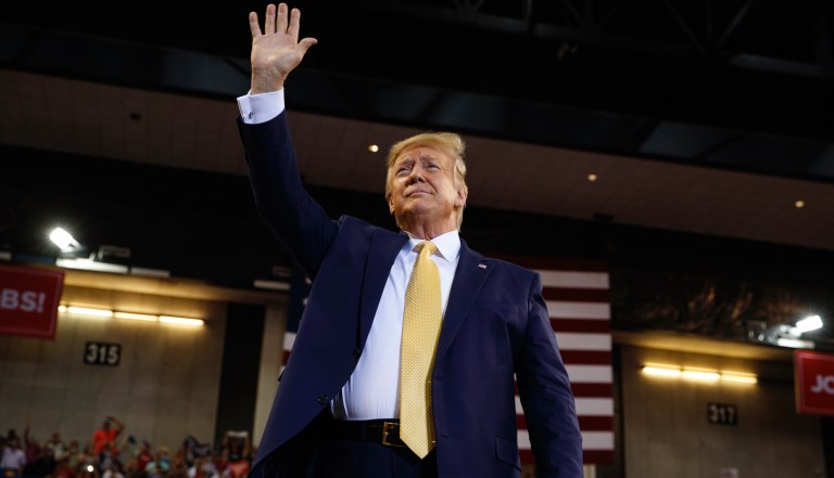 President Donald Trump arrives to speak at a campaign rally at the Lake Charles Civic Center, Friday, Oct. 11, 2019, in Lake Charles, La.                                                                                                                                                                                                                                                                                                                                                                                                                                                                                   