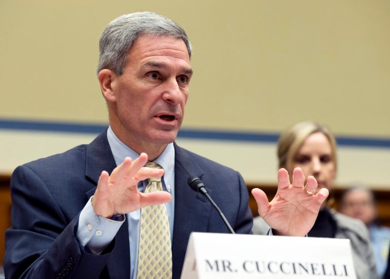 Ken Cuccinelli, Acting Director, U.S. Citizenship and Immigration Services, U.S. Department of Homeland Security testifies during House Oversight subcommittee hearing on deportation of critically ill children on Capitol Hill in Washington, on Wednesday, Oct. 30, 2019.
