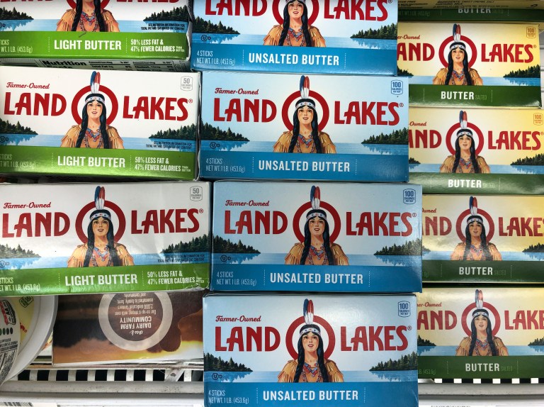 Packages of Land O'Lakes butter are shown at a grocery store on Nov. 12, 2019, in Doral, Florida.