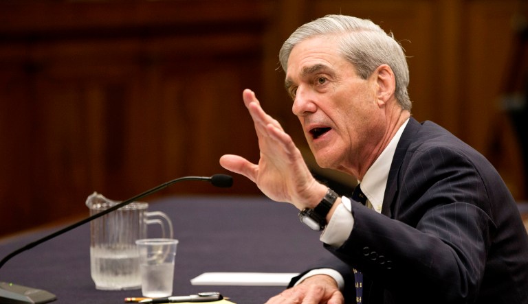 Robert Mueller speaks during a hearing on Capitol Hill in Washington, D.C.