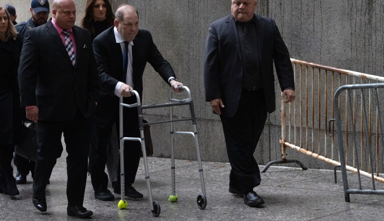 Harvey Weinstein, center, arrives for a court hearing, Wednesday, Dec. 11, 2019 in New York.