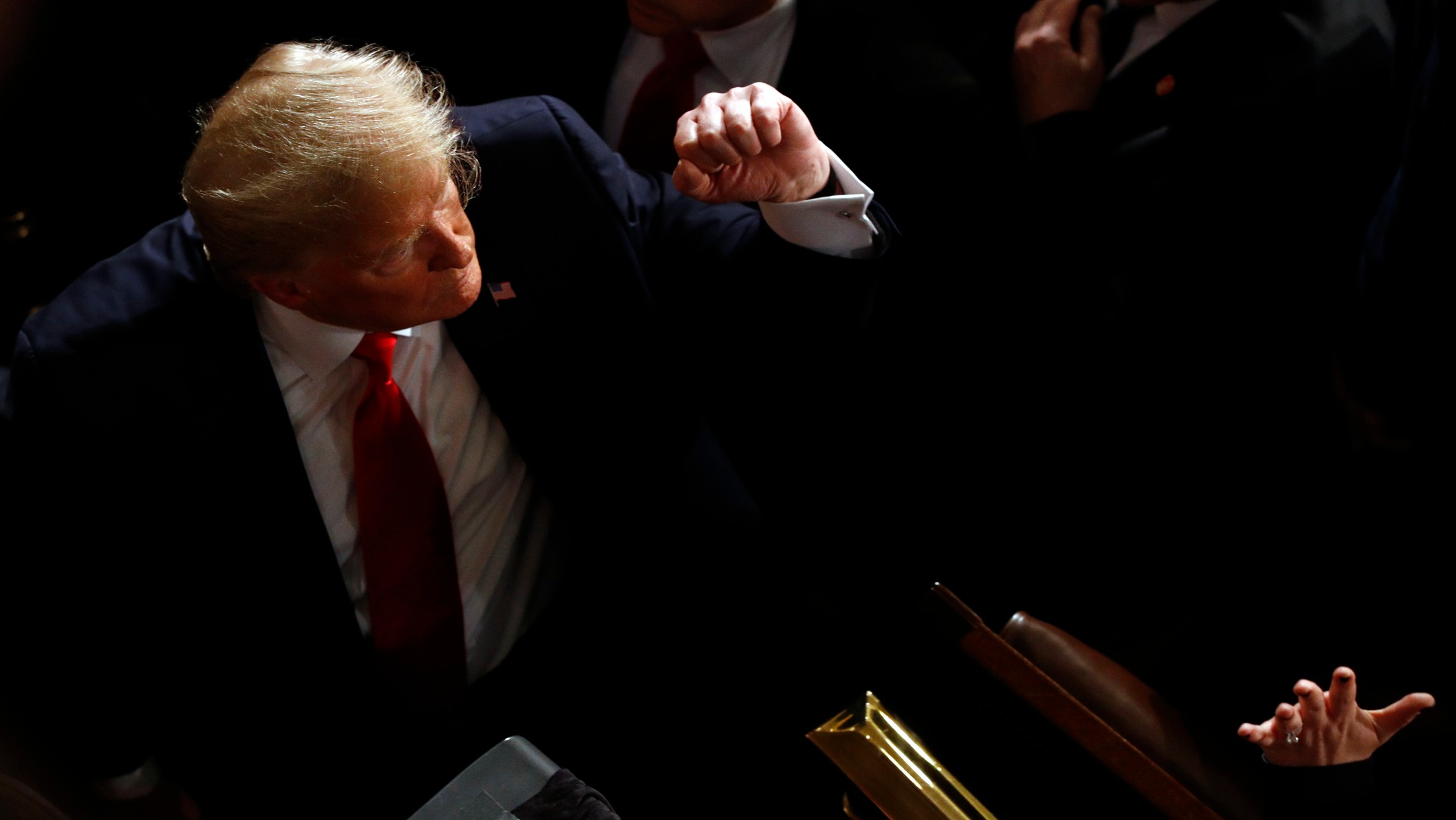 Trump seized his moment with gusto, one day after Democrats forfeited theirs